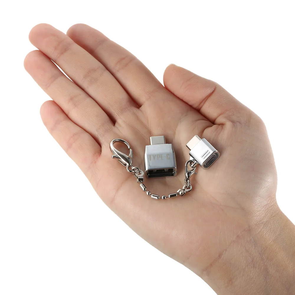 Комплект адаптеров type-C конвертер Micro USB-type C адаптер и USB-type-C с функцией OTG-Серебристый