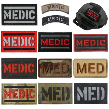 

MEDIC IR Reflective Patches Laser Cut Tactical Military Embroidered Patches EMT Emblem Appliques Fabric Embroidery Badges