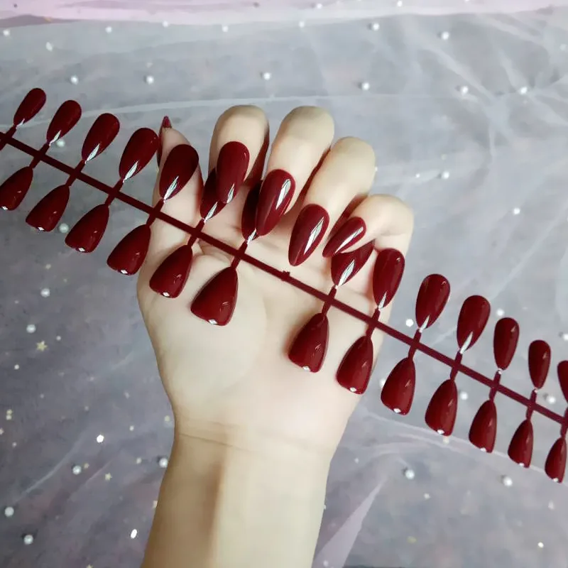 

28Pcs Fake Nails Press on Nails Coffin Nails Natural Ballet False Nails Detachable Artifical Nails Multicolor Nail Tips Nail Art