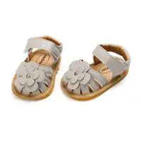 KIDSUN Baby Sandals Flower Graden Park Summer Outdoor Hook-Loop Flat Rubber Sole Anti-slip Toddler First Walkers Infant Shoes 5