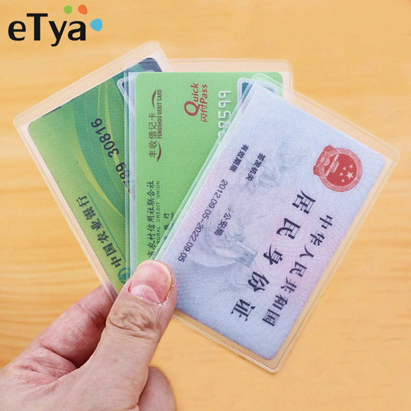 Wallet Card-Holder Protect Business-Bank Clear Transparent Pouch-Bag 10pcs PVC