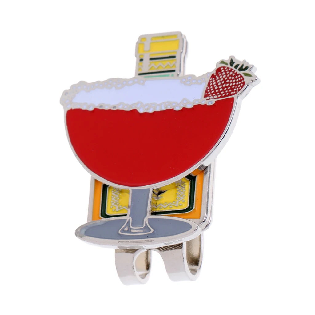Drinking Cup Design Magnetized Clip On Golf Ball Marker Golf Accessories