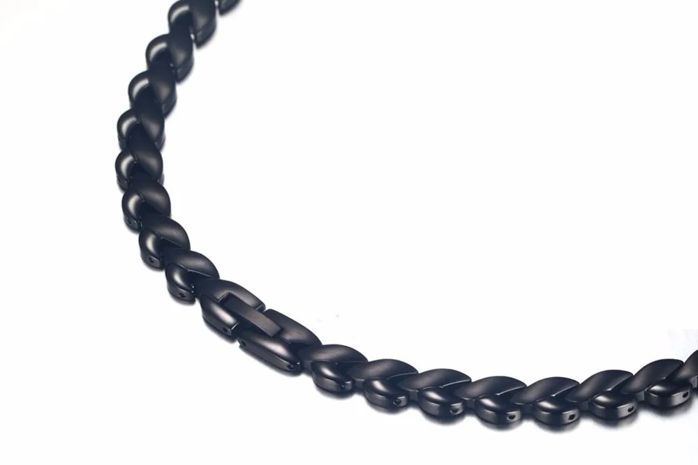 Fashion Mens Womens Magnetic Therapy Necklaces Black Stainless Steel 4 in1   Energy Ion Choker Necklace Healing Jewelry in Multi Styles collares collier colar 14