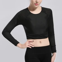 Короткий топ с длинными рукавами для женская спортивная одежда для йоги Топ для тренажерного зала футболки YA88