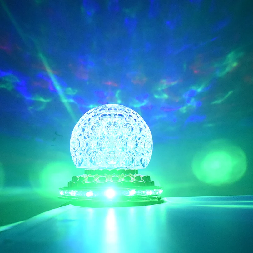 Mini LED Stage Light Rotating Colorful DJ Disco Effect Light Crystal Magic Ball Strobe Stage Lighting Home Christmas ktv Party