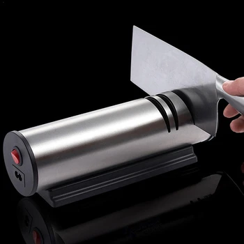 

Sharpening Stone Two Stages 4 Slot Electric Grind Chopping Cutter Fast Stainless Steel EU Plug Home Knife Sharpener