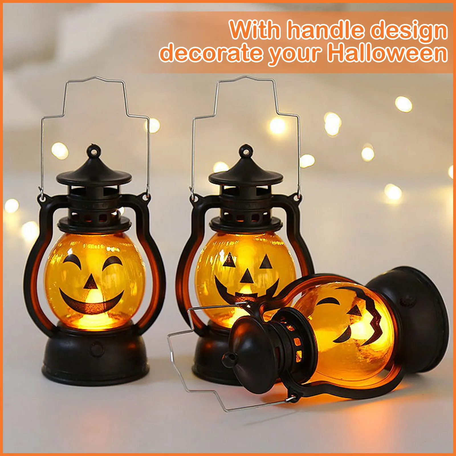 Halloween Pumpkin LED Lights Portable Pony Lantern Oil Lamp for Home Bar Outdoor Hanging Decor Horror Props Gifts | Игрушки и хобби