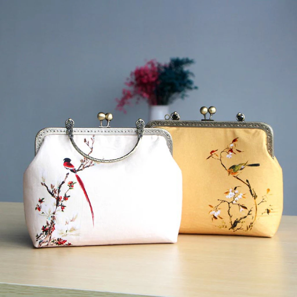 Vintage Square Metal Purse Clasp Frame Handle Sewing Clutch Bags Accessories Making Kiss Clasp Lock for Bag