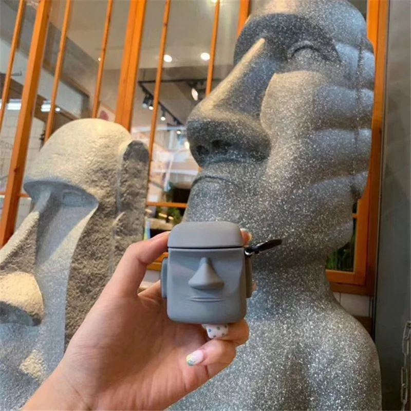 3D чехол для наушников для Airpods Pro, силиконовый чехол с портретным камнем для Apple AirPods 1/2, чехол для наушников, кольцевой ремешок