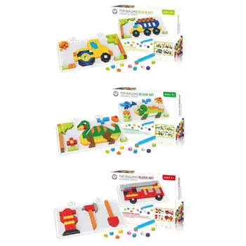 

Fun ABS Baby DIY Fire Truck Building Block Set Carrier Bricks Multi-color Children Educational Toys Kids Gifts