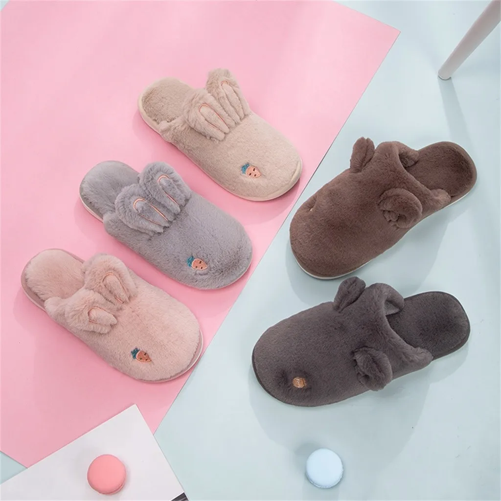 Обувь; мужские тапочки; зимние тапки; zapatos de hombre; мужские теплые домашние тапочки на плоской платформе с медвежьими ушками; домашние тапочки для всей семьи