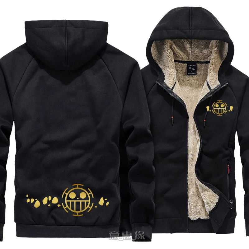 New One Piece Hoodie Cosplay Luffy Zoro Anime Men Warm Coat Jacket Winter Zip Up Hooded Thick Sweatshirt Hoodies Sweatshirts Aliexpress