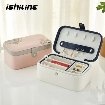 

European Style Jewelry Storage Box Multi-Layer Portable PU Leather Earrings Necklace Ring Bracelet Organizer