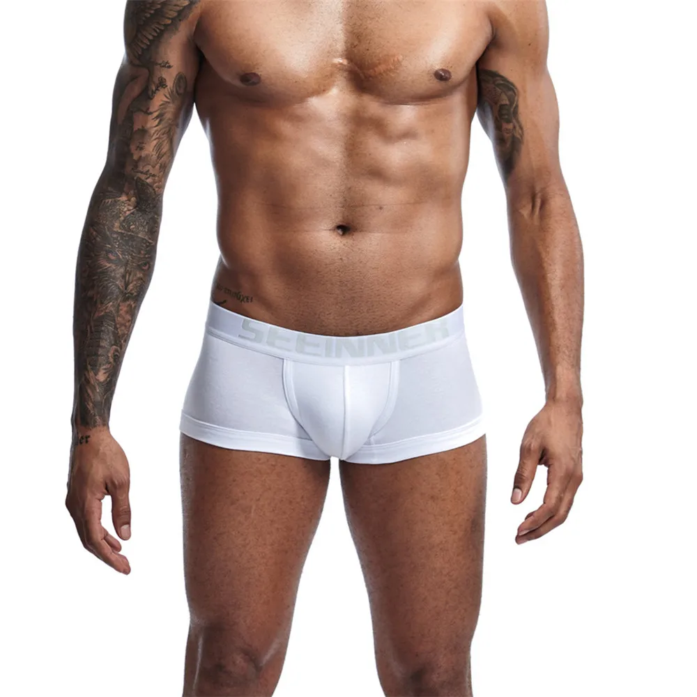 New Mens Underwear Solid Classic Men Underpants Cotton Short trunk Spandex Man Pants Comfort Elastic Man Boxers Hot