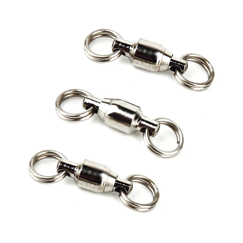 

Ardea 100PCS/Lot Metal Ball Bearing Swivel Solid Rings Fishing Connector Ocean Boat Fishing Hooks Quick Fast Link Connector