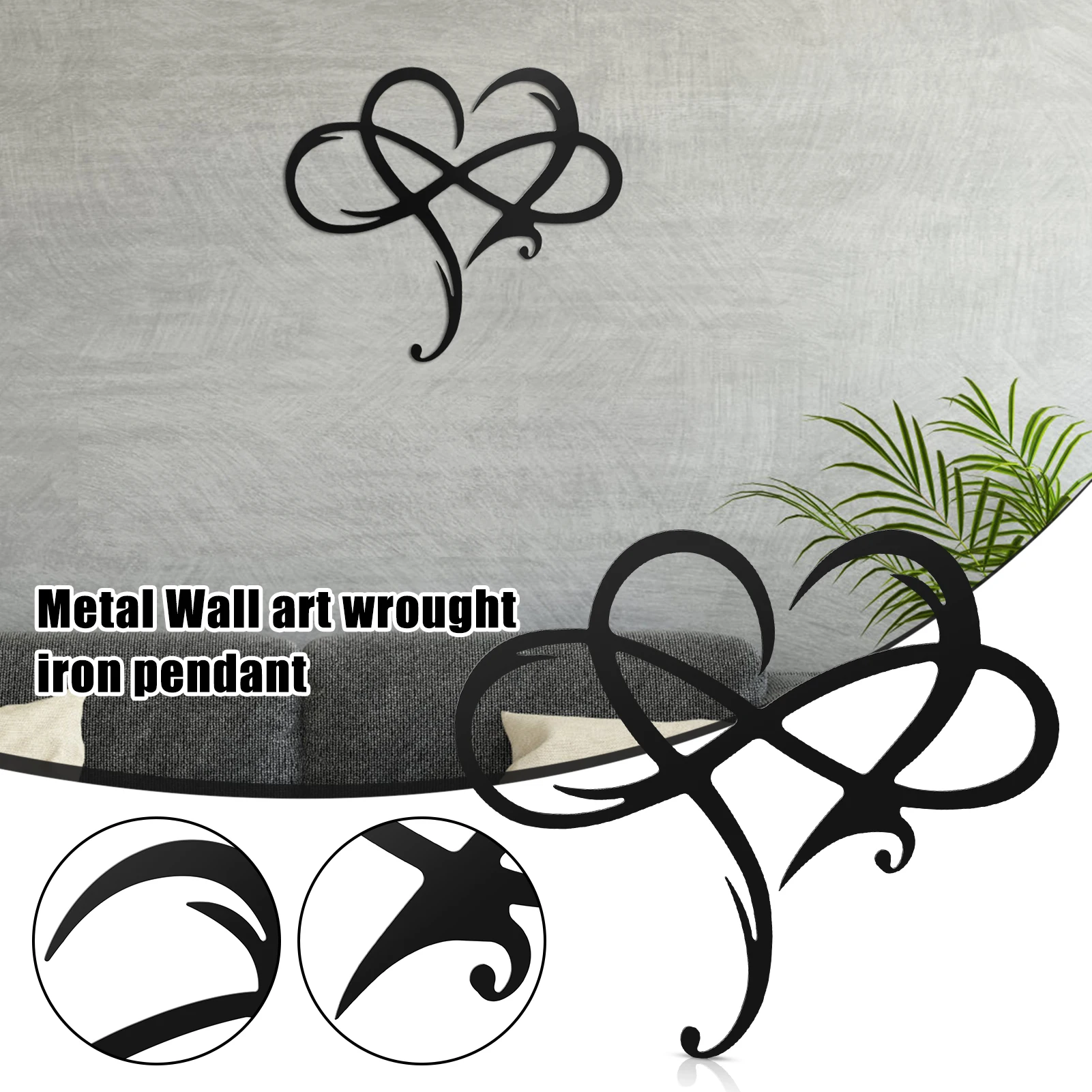Infinity Heart Steel Wall Decor Metal Wall Art Love Wall Sign for Home