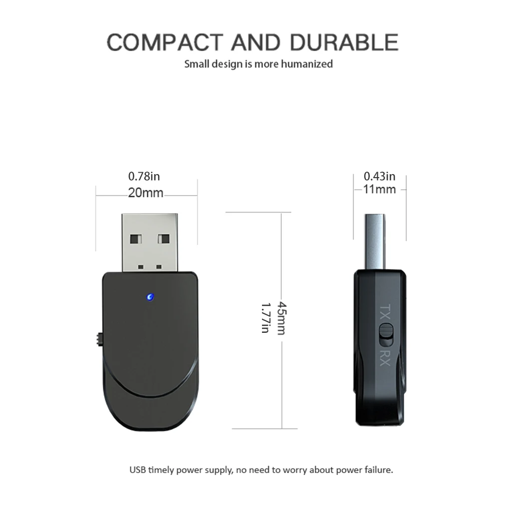 Новый мини USB Bluetooth 5 0 передатчик приемник 3 мм разъем в 1 стерео AUX музыка