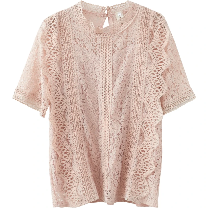 

summer crochet lace tops women lolita blouses blusas mujer de moda 2020 korean style fashion sheer short sleeve shirt c73