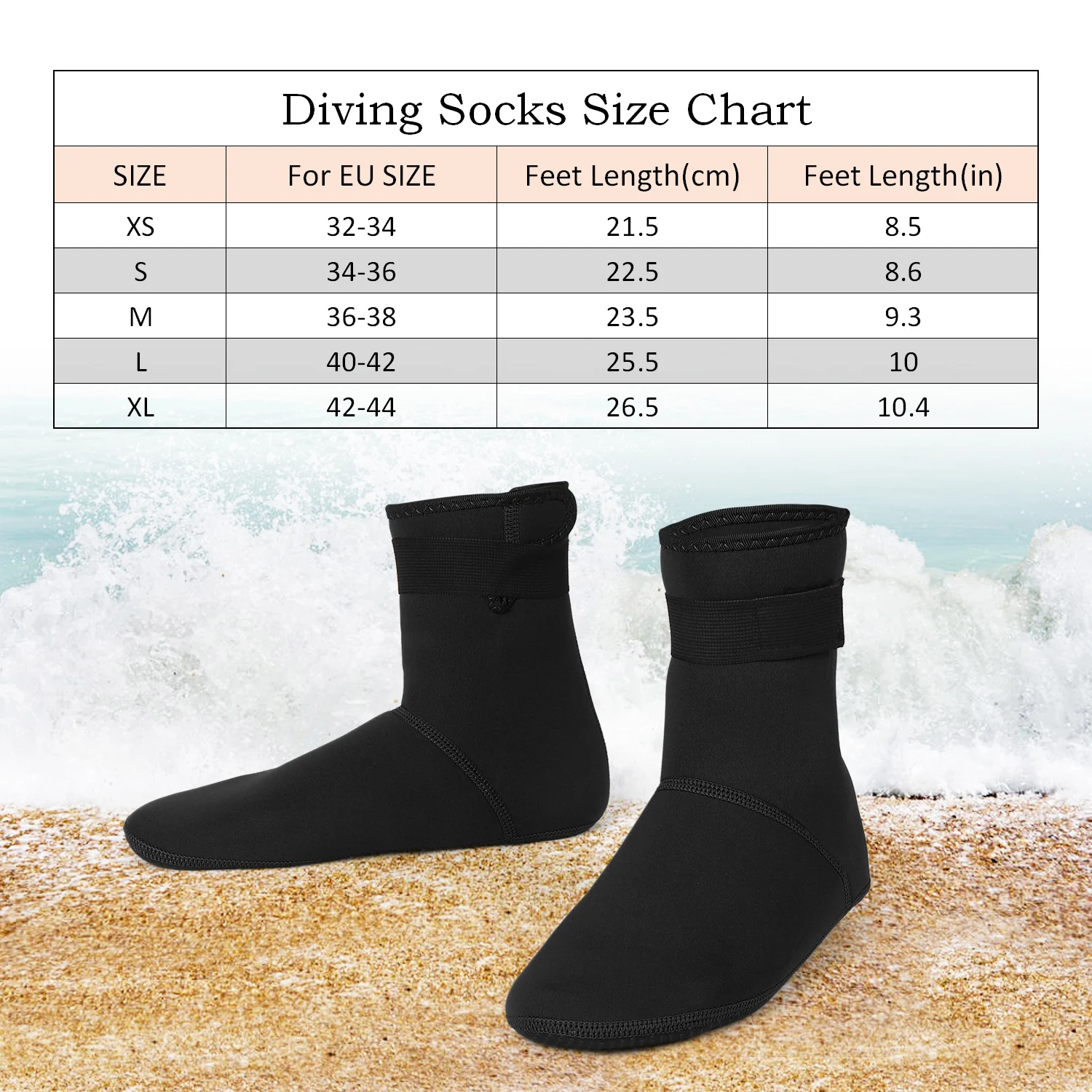 Носки для дайвинга 3 мм Неопреновые купальные носки, теплые носки для подводного плавания для пляжа, плавания, дайвинга, серфинга