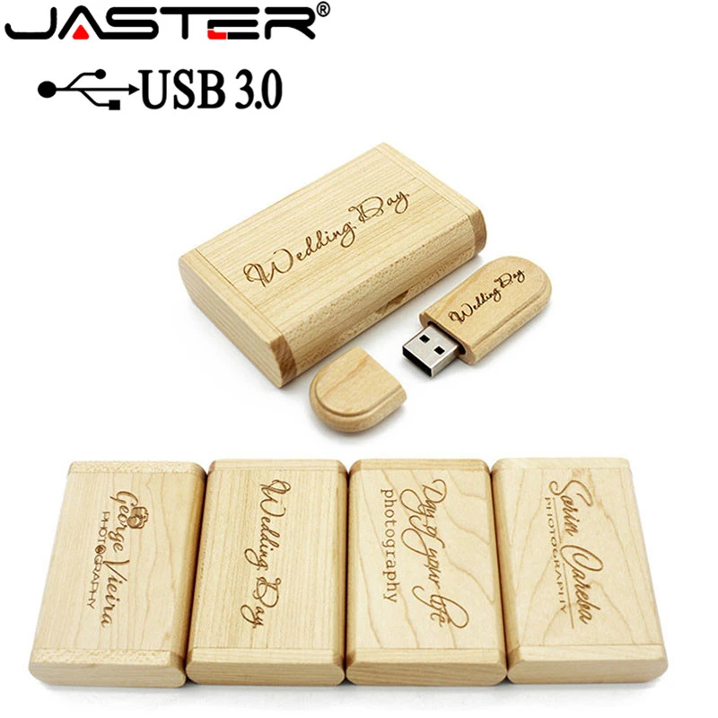 JASTER USB 3.0 chiavetta USB in legno ad alta velocità in legno di acero + box  pendrive 4GB 16GB 32GB 64GB memory stick regali logo personalizzato  gratuito|wooden usb|pendrive 4gbusb 3.0 - AliExpress