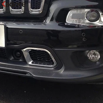 

Front Grille Grills Cover Trim For Jeep Cherokee 2014 2015 2016 ABS Chrome Intake Radiator Vent Trims Car Styling Accessories