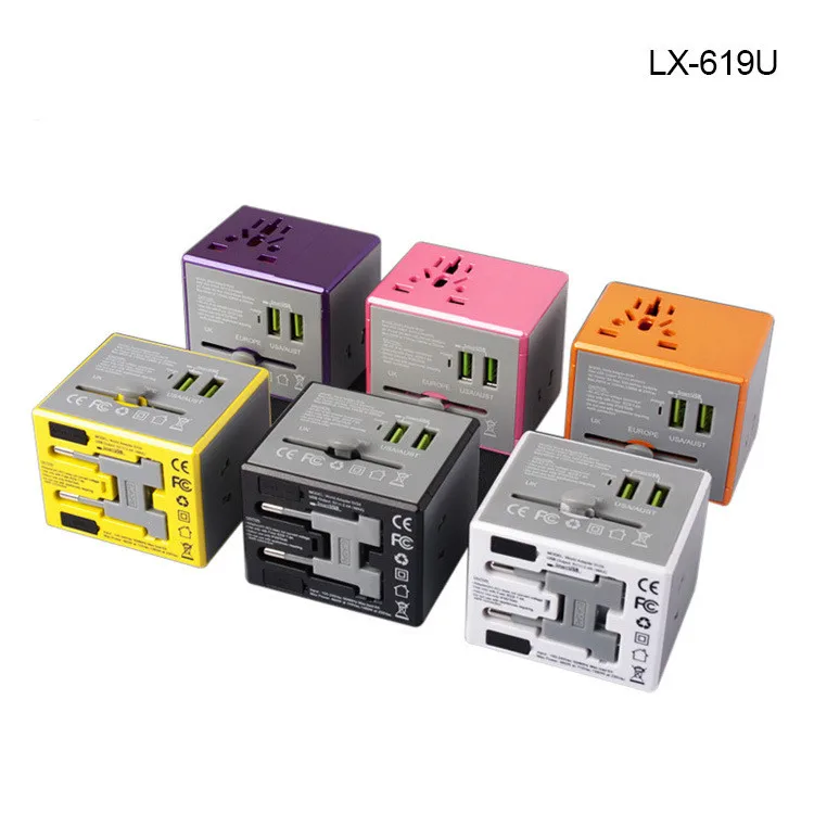 

RIVOER Universal universal international conversion plug travel multi-function socket USB LX-619U