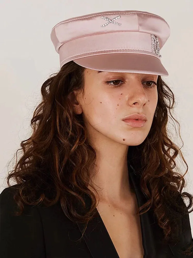Diamond letter newsboy caps women flat military caps baker boy hat All styles