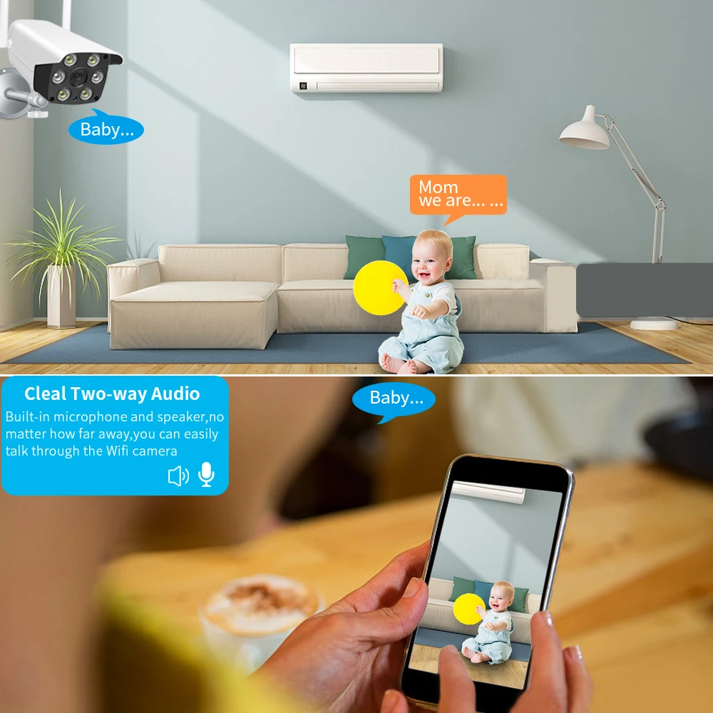 Joyzon HD 1080P Беспроводная TF карта Слот Аудио ip-камера беспроводная камера безопасности ночное видение металлическая Водонепроницаемая камера для улицы