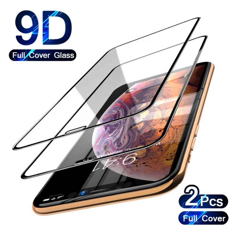 2Pcs Tempered Glass For iPhone 12 11 Pro Xs Max X XR Screen Protector