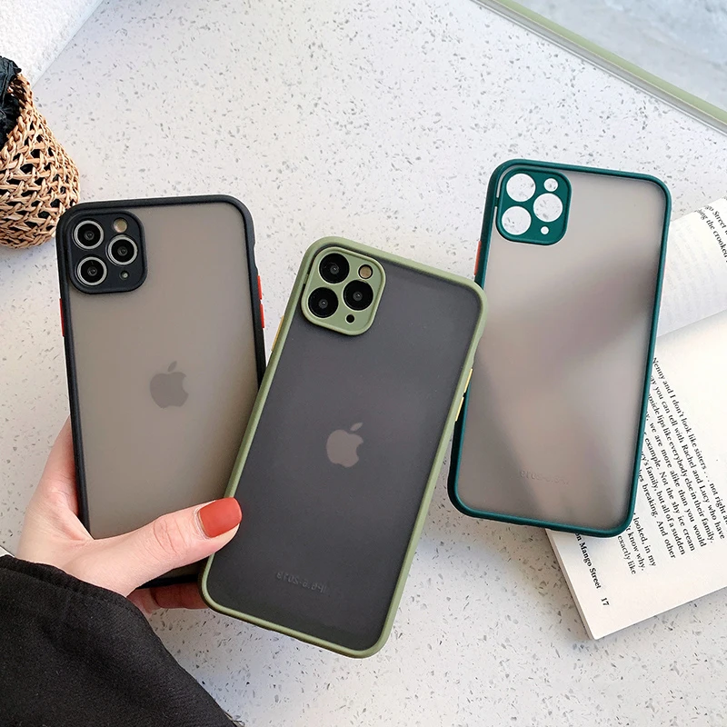 Объектив Защитный матовый мягкий прозрачный чехол для телефона iPhone 12 11 Pro Max XS XR 8 7