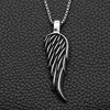 Fashion stainless steel retro feather wing pendant new titanium steel wing punk necklace hot sale ► Photo 3/5