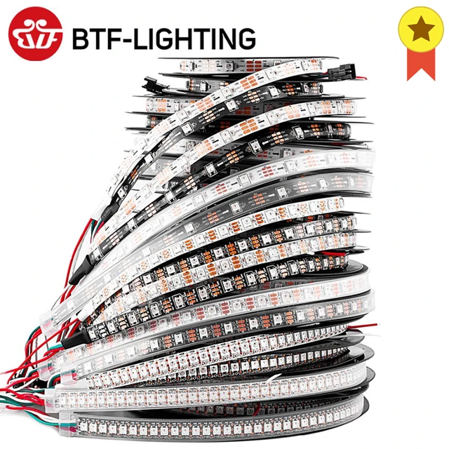 1m 2m 4m 5m WS2812B Led Lights WS2812 RGB Led Strip Light Individually Addressable Led Light Strip Black White PCB IP30 65 67 5V 1