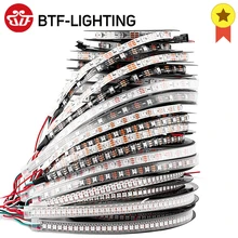 Bande lumineuse LED, peut se dresser individuellement, existe en noir et blanc, 1, 2, 4 ou 5 mètres de long, WS2812, RGB, PCB, IP30, 65, 67, 5V