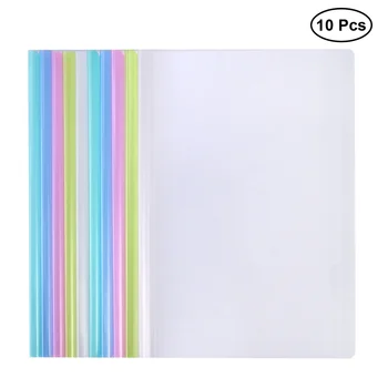 

10pcs Transparent File Folder Sliding Bar Report Covers for A4 Report Display Cover Organizer Binder