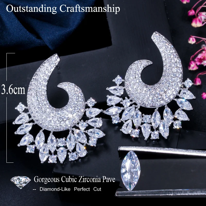 Cubic Zirconia Drop Earrings | Cwwzircon Jewelry Earring | Crystal Fuchsia  Earrings - Dangle Earrings - Aliexpress