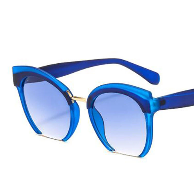 unique sunglasses women luxury brand designer high quality Transparent half frame Sunglasses Gradient lens UV400 0488