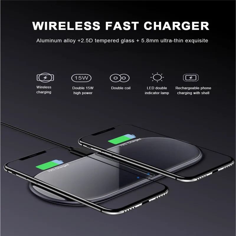 Dual-15W-Qi-Wireless-Charger-with-Type-C-Cable-Fast-Charging-Charger-Dock-Pad-For-IPhone (5)