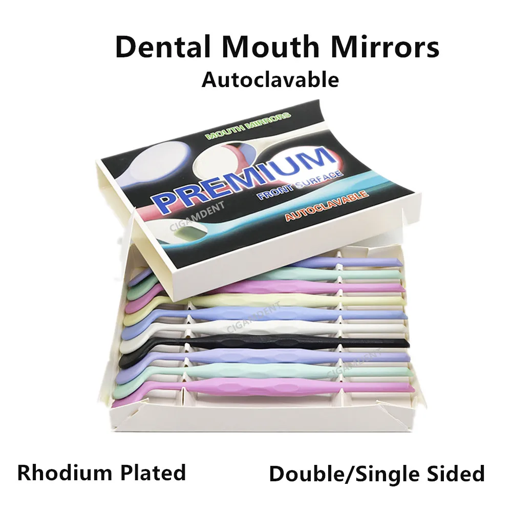 Dental Oral Exam Mouth Mirrors Rhodium Front Surface Double Single