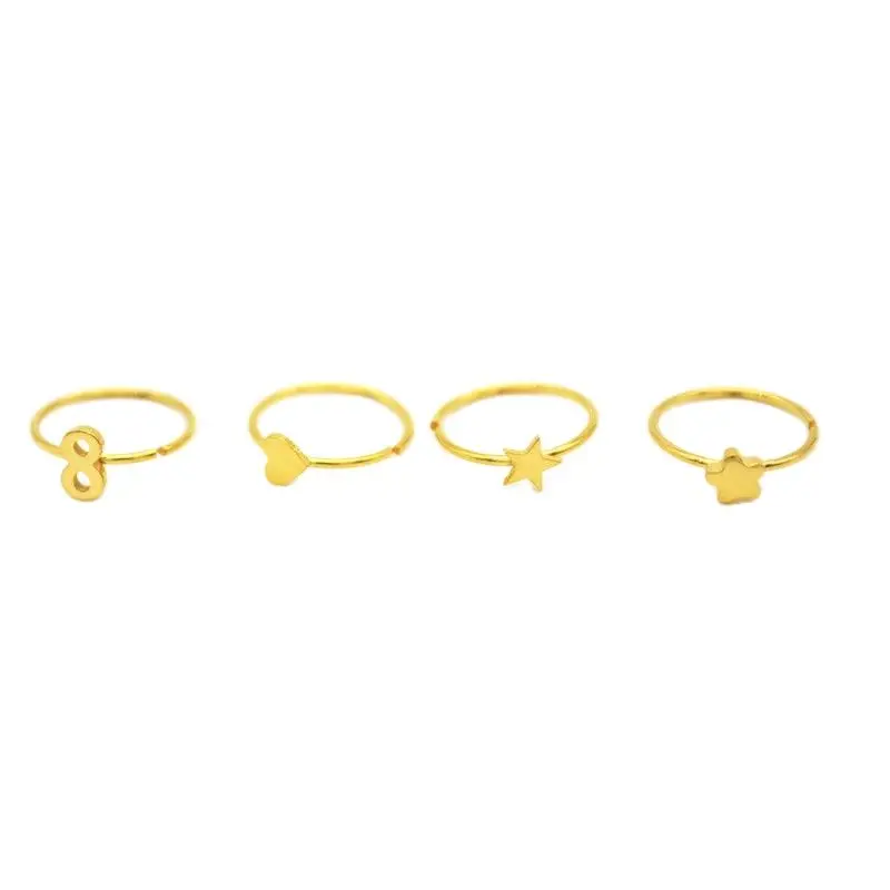 Hoop Nose Ring Star Infinity Ear Stud Cartilage Tragus Septum Lip 22G 8mm Flower Heart Wholesale