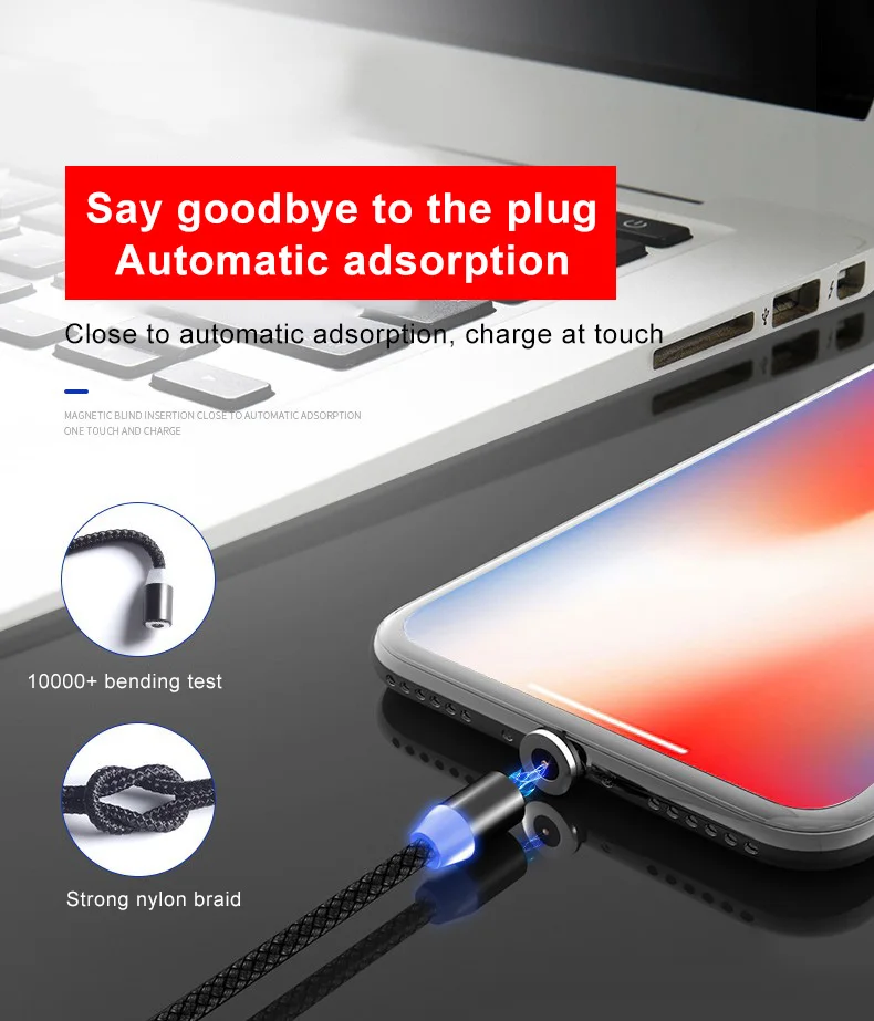 Магнитный кабель Олаф для быстрой зарядки, кабель Micro usb type C, магнитное зарядное устройство для Iphone 7 11 samsung S10 Xiaomi USB-C светодиодный шнур для телефона
