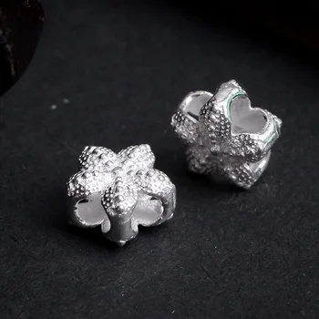 

1Pc 925 Sterling Silver Five Petals Flower Beads 3D Flower Spacers For Necklace Bracelet DIY Jewelry Makings Accessories 925183