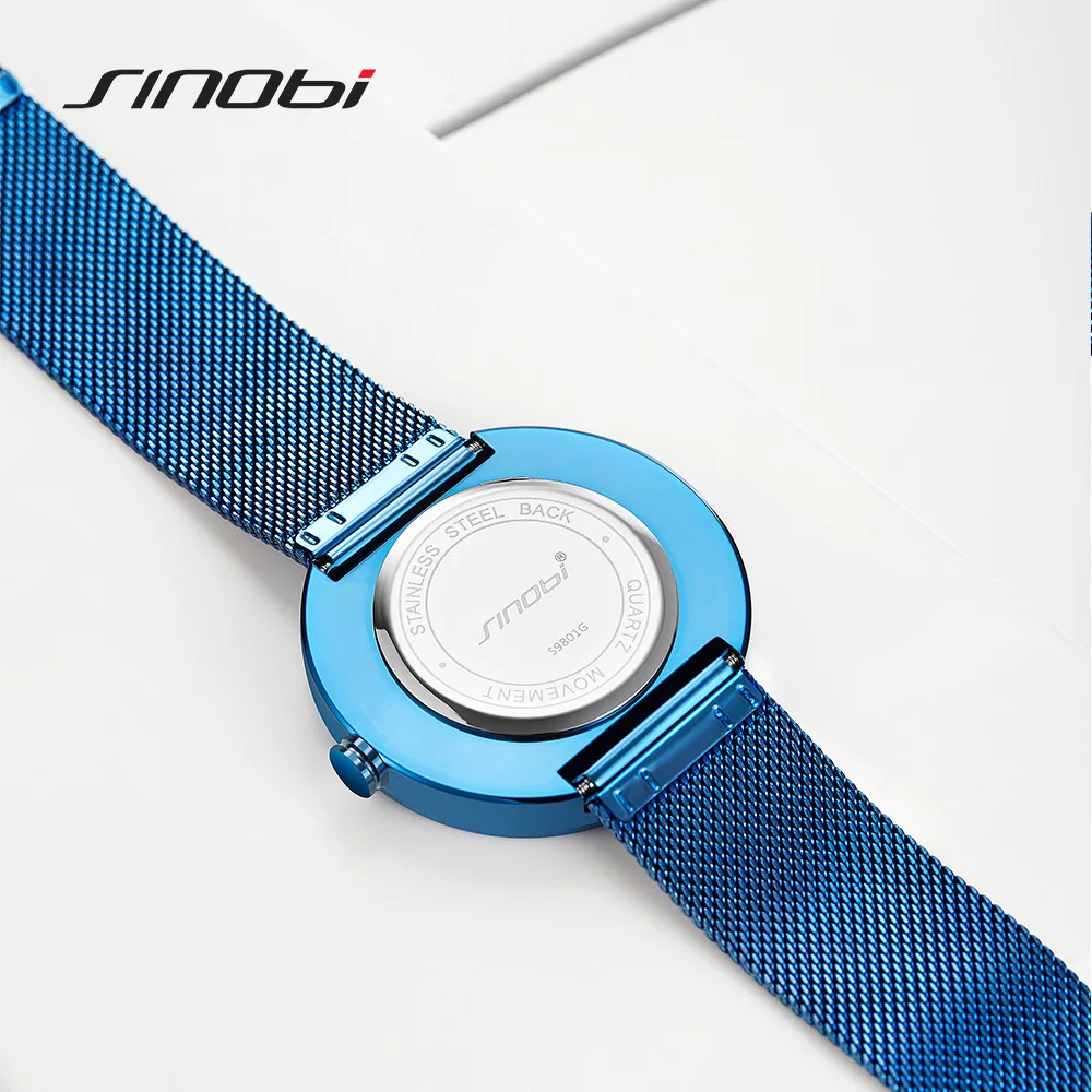 SINOBI Men rotate dial plate watches 2019 Original Irregular Creative Men Watch Milan Strap Sports watch Drop ship Wristwatches