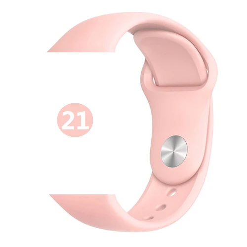 21-Vintage rose Ремешок для Apple watch band 44 мм 40 мм 42 мм 40 мм correa iwatch band 5 4 3 2 спортивный силиконовый ремень браслет Apple watch 4 аксессуары - Цвет ремешка: 21-Vintage rose