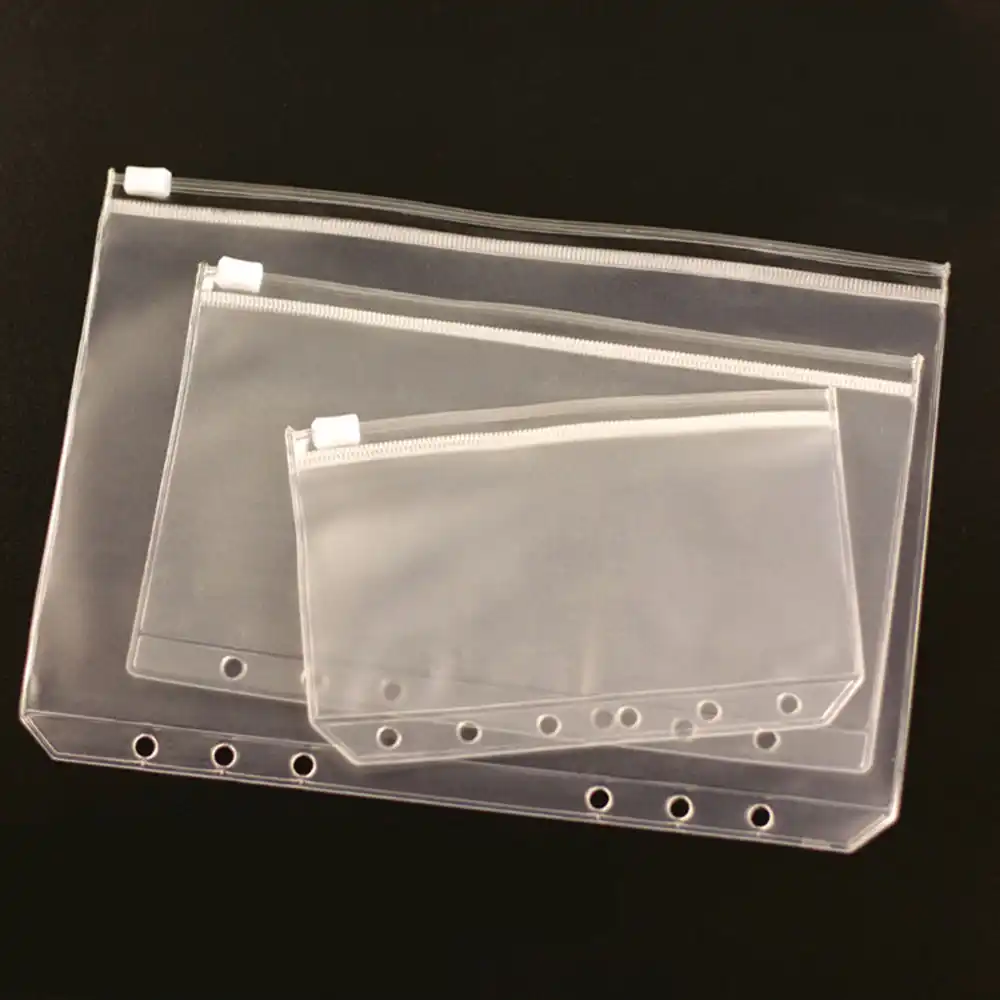 A5/A6/A7 Size Plastic Zip Lock Envelope Zipper Wallet Insert Refill