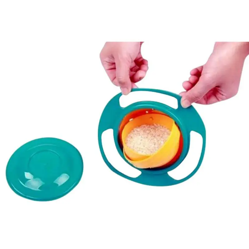 Детская посуда, не проливающаяся, интересная чаша, игрушечная посуда, универсальная, вращается на 360 градусов, Избегайте проливания пищи, закуски, детский душ