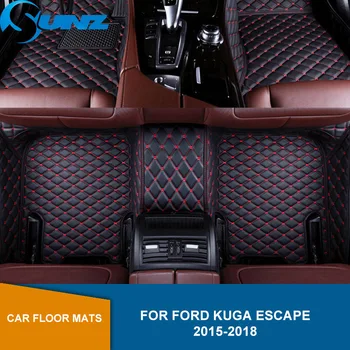 

Car Floor Mats For Ford Kuga Escape 2015 2016 2017 2018 Auto Foot Pads Rugs Dash Mats Automobile Carpet Cover SUNZ
