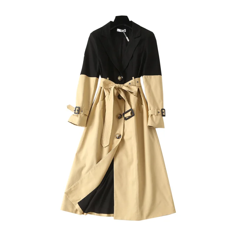 Осенний Длинный плащ-тренч для женщин Twotwinstyle Casacas Para Mujer Invierno пальто с длинными рукавами Casacos D9000