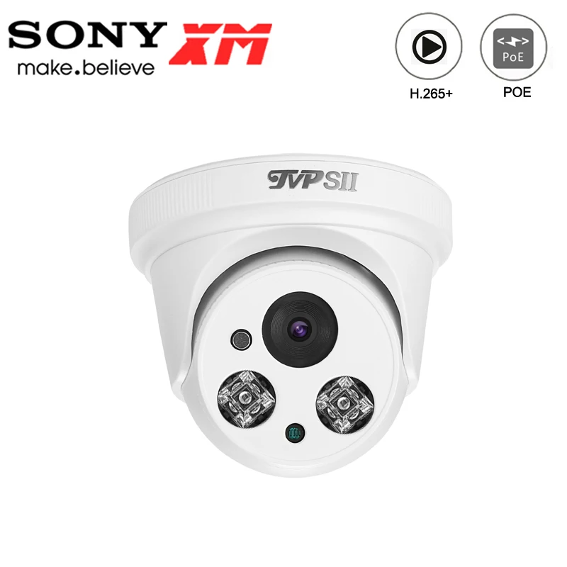 4 шт. сумка два массива инфракрасных светодиодов пластик 5MP/4MP/2MP H.265+ 25fps Крытый аудио POE IP безопасности купольная CCTV Камера