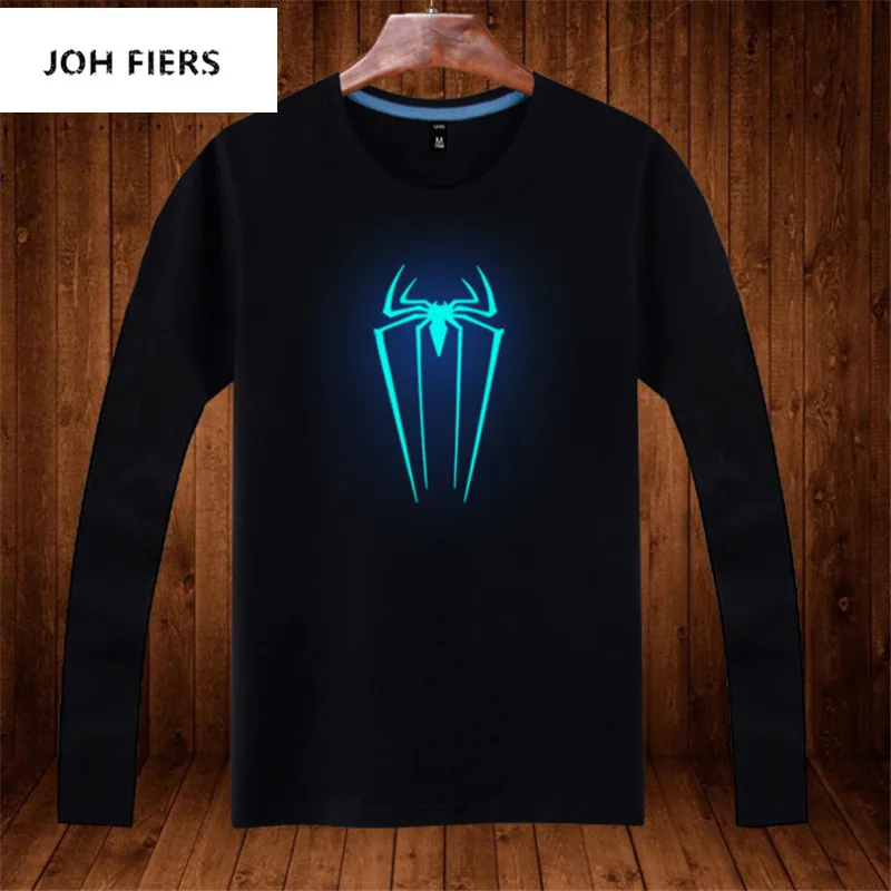 

Funny T Shirts Oversized Men Clothes 2019 Glow in Dark Music Man Printed long T-shirt Men Luminous Mens Clothing autumn Top