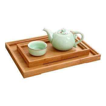 

Wooden Tea Set Tray Rectangular Japanese Style Bamboo Tea Tray Solid Wooden Fruit Bread Tray Wooden Tray Storage Decorative